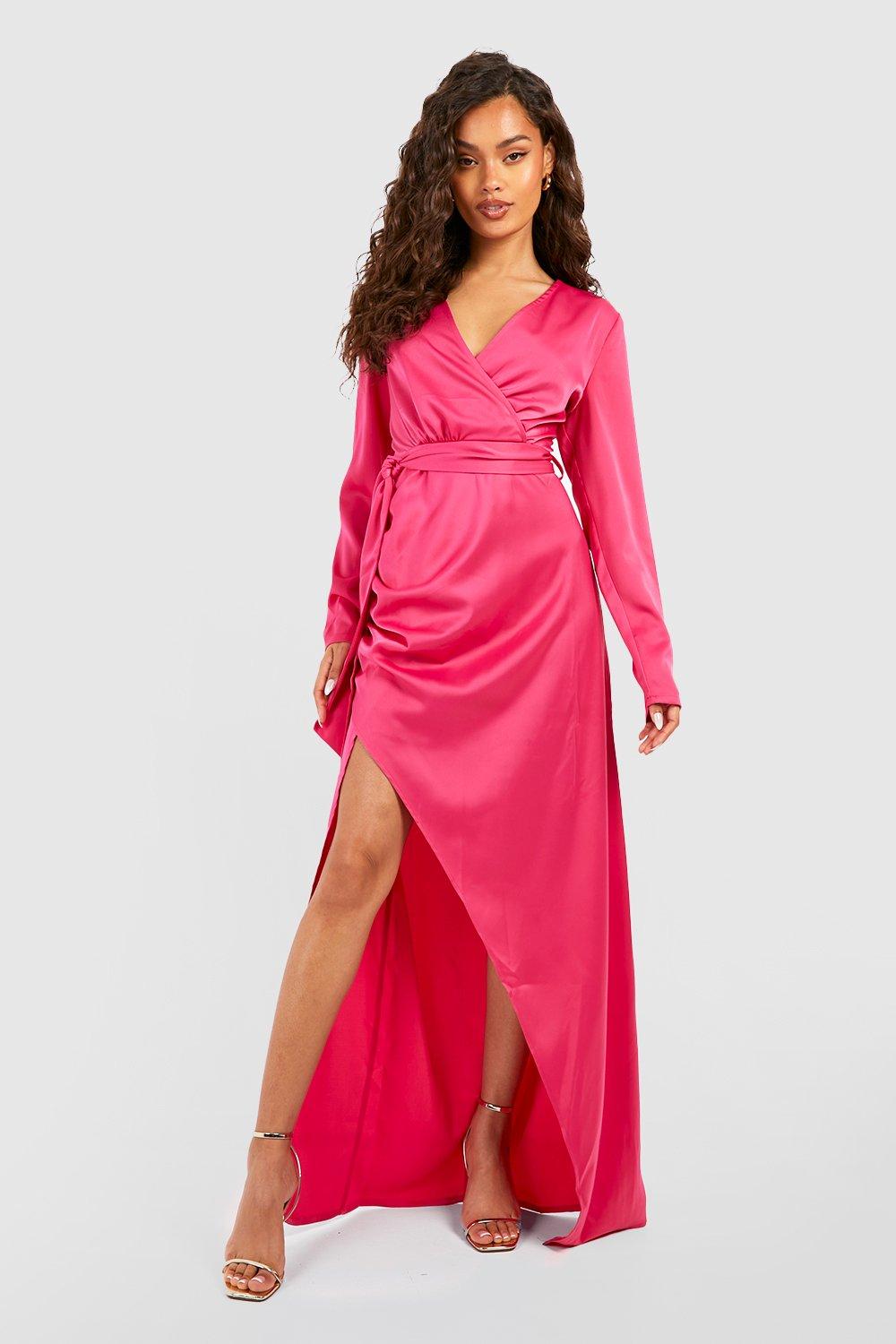 Hot pink dress on sale boohoo